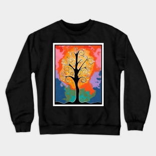 Spiral Whimsical Tree Crewneck Sweatshirt